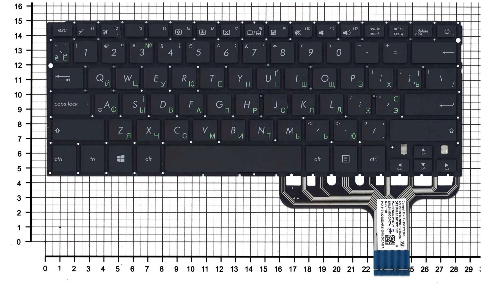 Клавиатура для ноутбука Asus 90NB06X1-R31RU0 черная без рамки