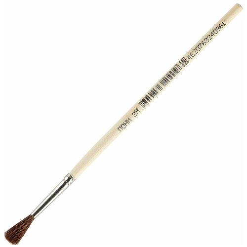 Кисть Пони, круглая, №3, дерево НИЛ - 1 шт.