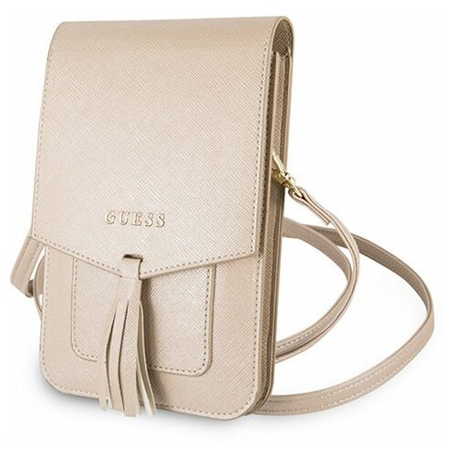 Сумка Guess Wallet Bag Saffiano look для смартфонов, бежевая hot new ladies wallet pu leather wallet ladies card bag coin bag ladies short carteras mujer wallet female clutch bag