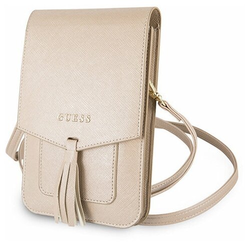 Сумка Guess Wallet Bag Saffiano look для смартфонов, бежевая