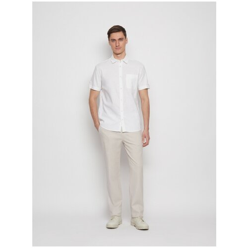 фото Брюки фасона tapered на кулиске, цвет бежевый, размер 36 zolla