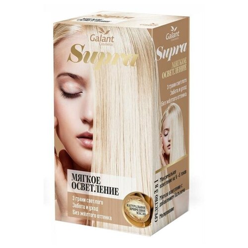 Мягкое осветление Supra с натуральным маслом, экстрактом белого льна, витаминами A, E, F