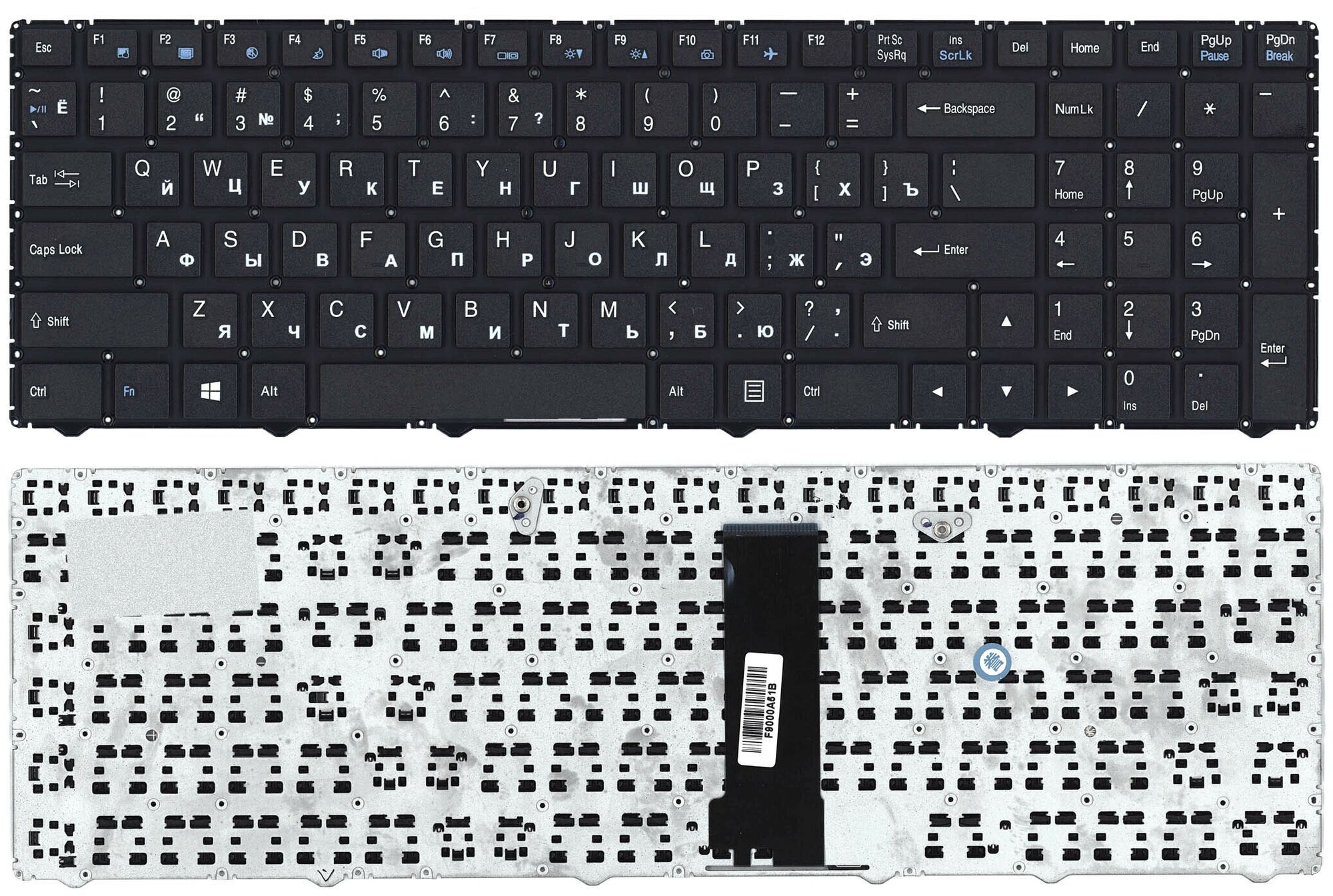 Клавиатура для ноутбука DNS Clevo WA50SFQ WA50SHQ горизонтальный Enter черный