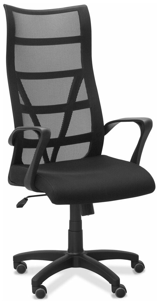 Компьютерное и офисное кресло Топ на колесиках, регулируемое Юнитекс, черное