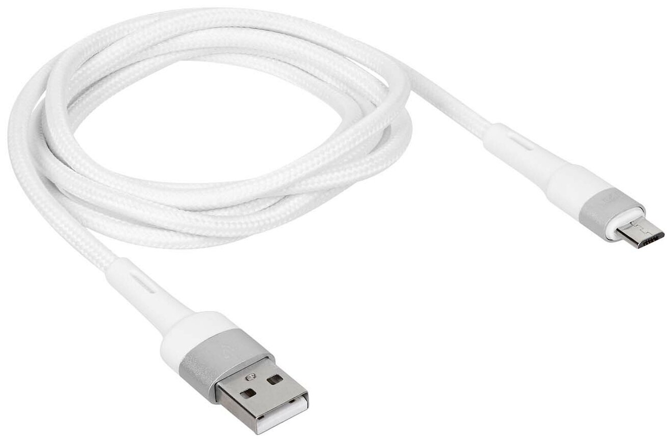 Кабель TFN microUSB Envy 1.2m нейлон wht - фото №1