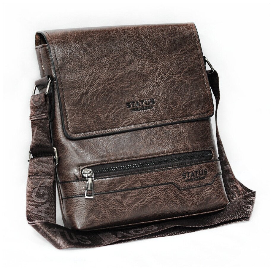 фото Мужская сумка планшет "Status Bags". Размер: 26х23 см. Цвет: коричневый / Планета кошельков