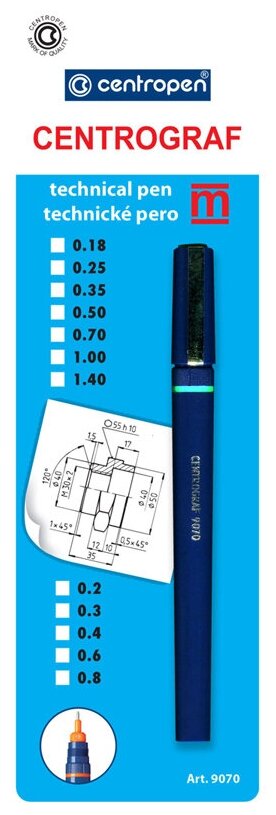 Рапидограф Centropen 1,40 мм, блистер, 1 шт