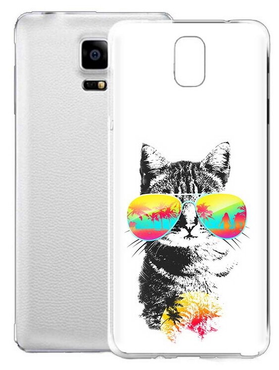 Чехол задняя-панель-накладка-бампер MyPads крутой кот для Samsung Galaxy Note Edge SM-N915F противоударный