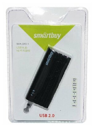 USB 2.0 Хаб Smartbuy 6810, 4 порта, черный (SBHA-6810-K)