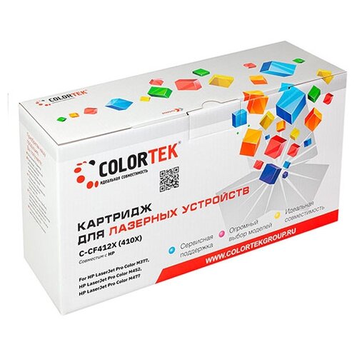 Картридж Colortek CT-CF412X, 5000 стр, желтый картридж лазерный colortek ct q6001a 124a голубой для принтеров hp