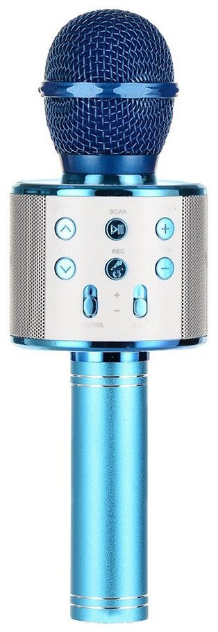 Беспроводной караоке-микрофон WS-858 (голубой)