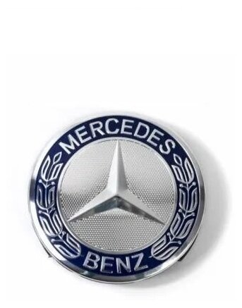 Колпачок заглушка на диск колеса Mercedes-Benz 75мм. (синий с хромом)