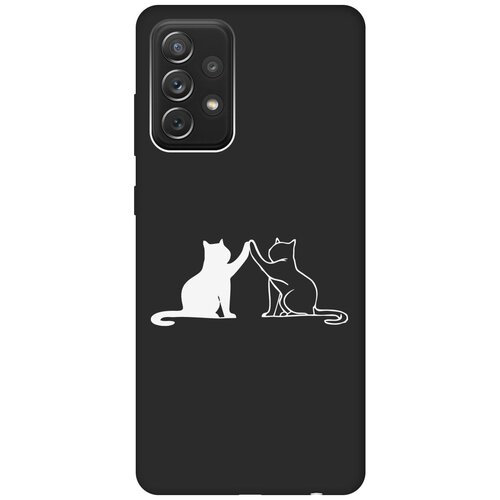 Матовый Soft Touch силиконовый чехол на Samsung Galaxy A72, Самсунг А72 с 3D принтом Cats W черный матовый soft touch силиконовый чехол на samsung galaxy a72 самсунг а72 с 3d принтом cats w черный