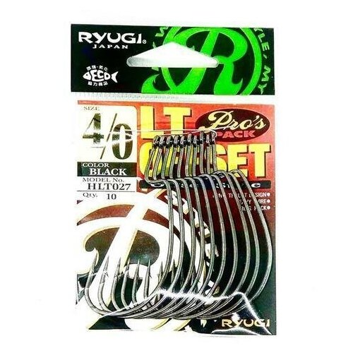 Крючки офсетные RYUGI LIMIT OFFSET HOOK #4/0 BLACK (5шт) офсетные крючки рыболовные fish emp offset hook 3 0 5 штук