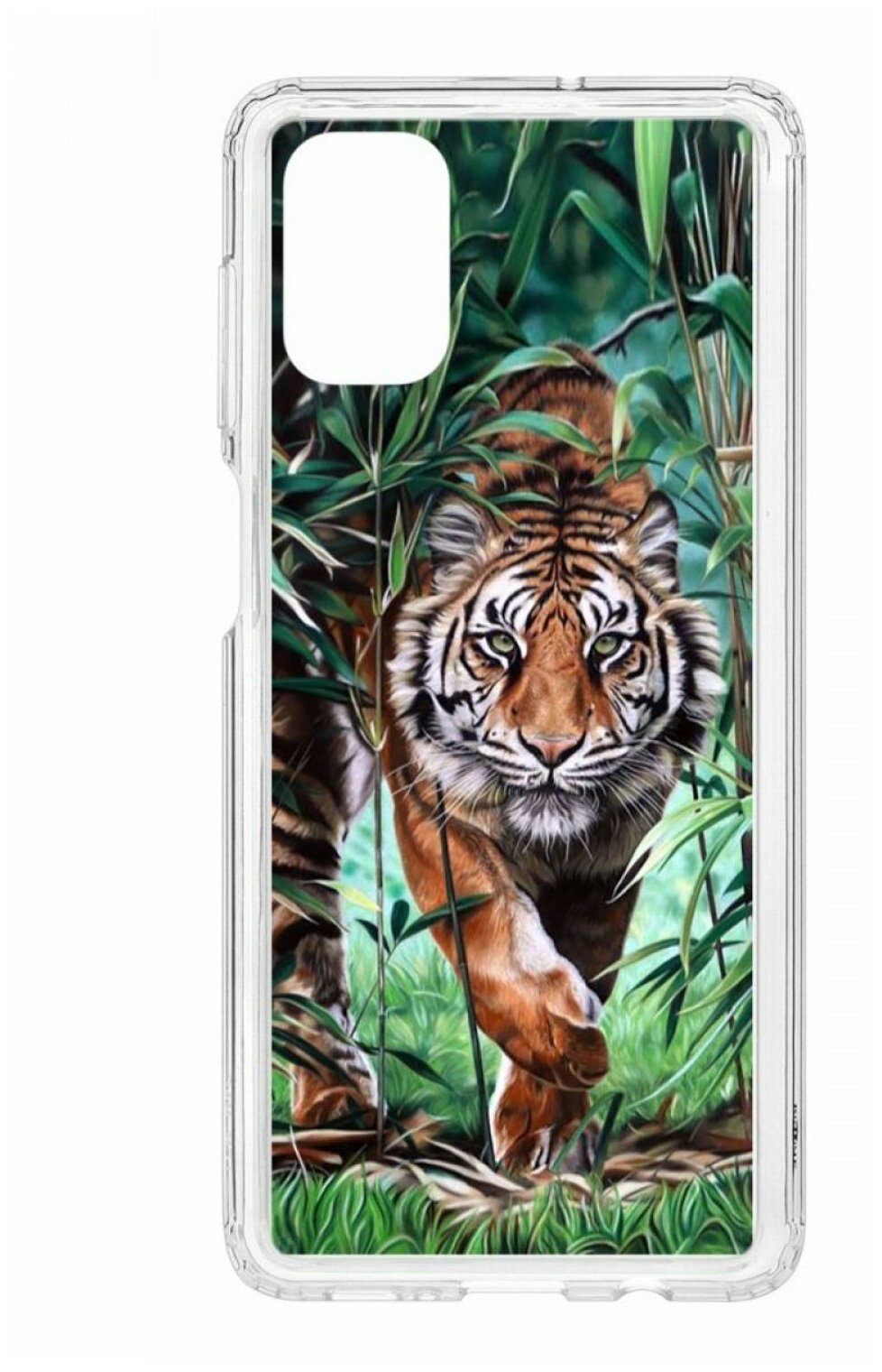 Чехол для Samsung Galaxy M51 Kruche Print Крадущийся тигр, противоударная пластиковая накладка с рисунком, силиконовый бампер с защитой камеры, с принтом