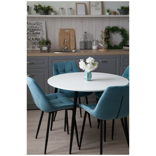 Стол кухонный круглый, стол обеденный Milan, 100х100х75 см