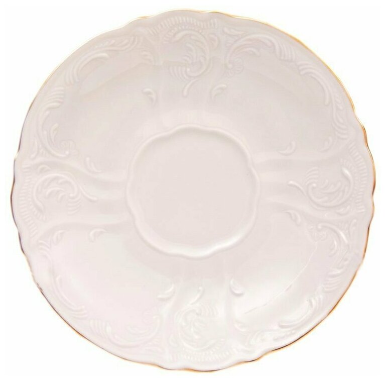 фото Блюдце 15 см 1 шт круглое Thun "Бернадотт /Отводка золото" / 114303