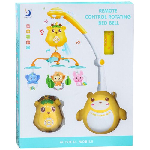 фото Мобиль музыкальный «мишка, олененок», проектор, пульт, цвет микс xanglei toys