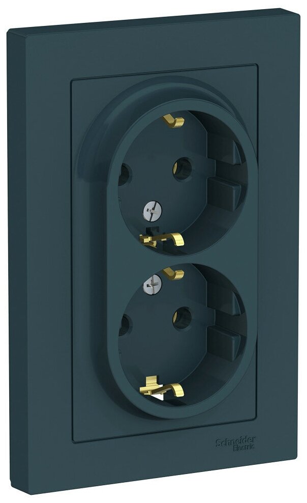 Евророзетка 2 СП 16А SE AtlasDesign изумруд