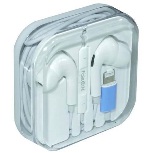 Наушники внутриканальные FaisON HP-PG3 Pop-Up микрофон кнопка ответа Bluetooth регулятор громкости кабель 8 pin цвет белый 54500₽