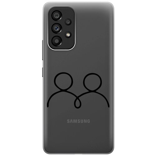 Силиконовый чехол на Samsung Galaxy A53 5G, Самсунг А53 5Г с 3D принтом Couple Lines прозрачный силиконовый чехол на samsung galaxy a53 5g самсунг а53 5г silky touch premium с принтом couple lines сиреневый