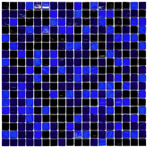 Стеклянная Мозаика смешанного цвета для хаммам и сауны Alma 03/Antares(m) синий темный квадрат