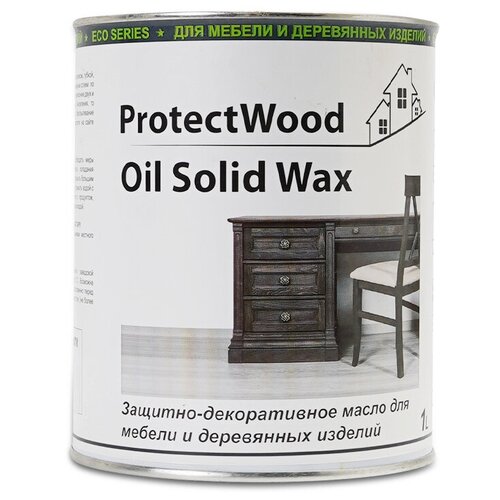 Масло для мебели и деревянных изделий Oliva ProtectWood Oil Solid Wax. 1л