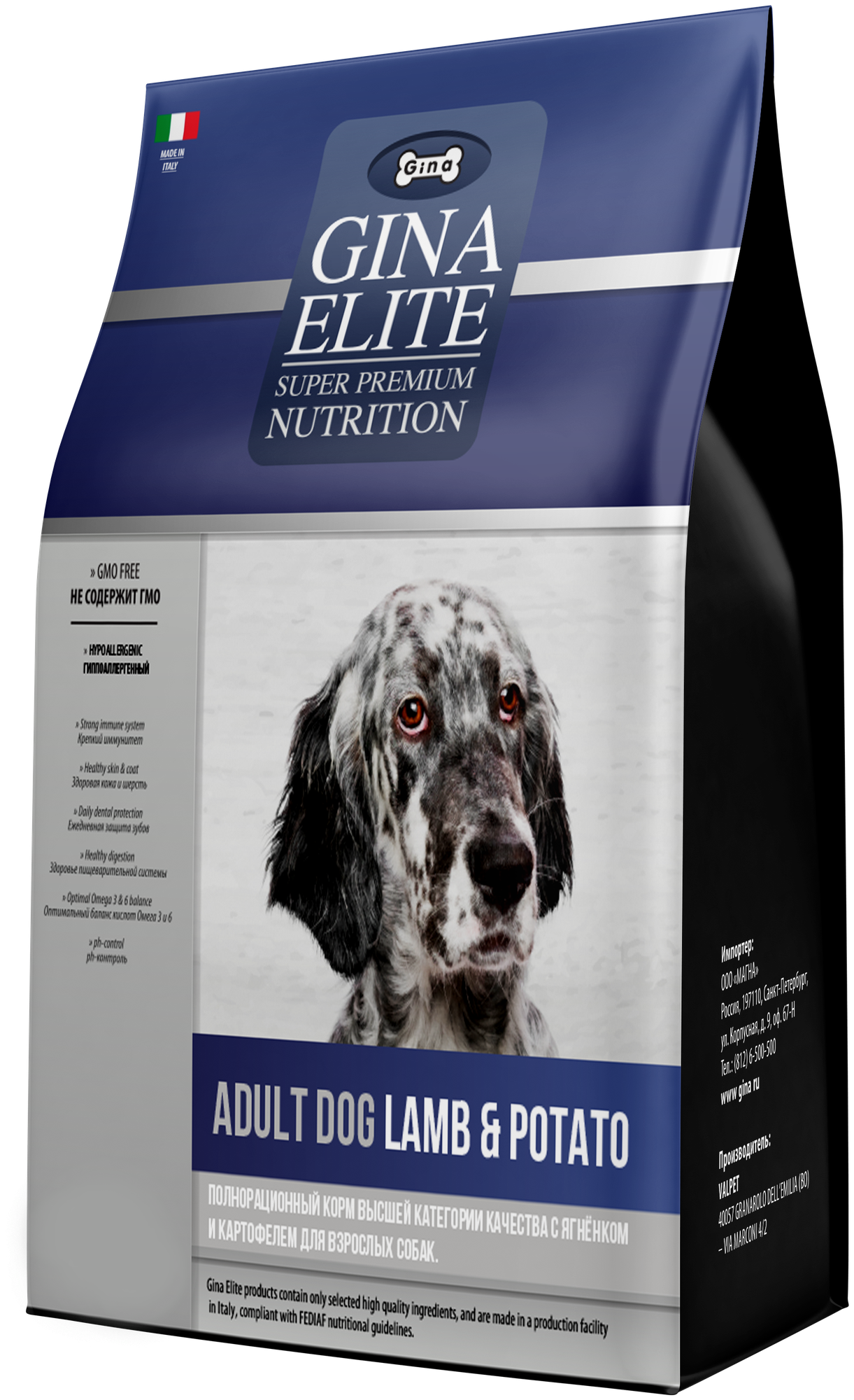 Gina ELITE ADULT DOG Lamb&Potato Корм сухой для собак с ягненком и картофелем 8кг