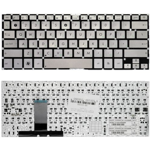 Клавиатура для ноутбука Asus UX31A UX32 U38D Series Плоский Enter Серебристая без рамки PN PK130SQ415S 155000₽