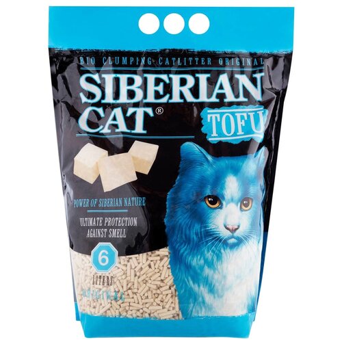 Сибирская кошка тофу наполнитель комкующийся для туалета кошек оригинальный (6 л х 4 шт)