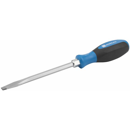 Усиленная шлицевая отвертка 8х150 NORGAU Industrial из CrVMo стали с двухкомпонентной рукояткой и шестигранником на жале