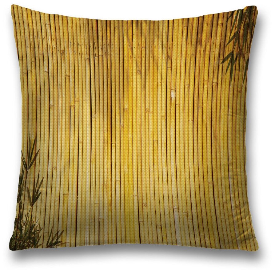 Наволочка декоративная на молнии, чехол на подушку JoyArty "Бамбуковые стебли" 45х45 см