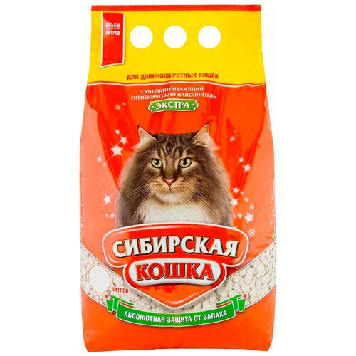 Сибирская кошка экстра наполнитель впитывающий для длинношерстных кошек (20 л х 4 шт)