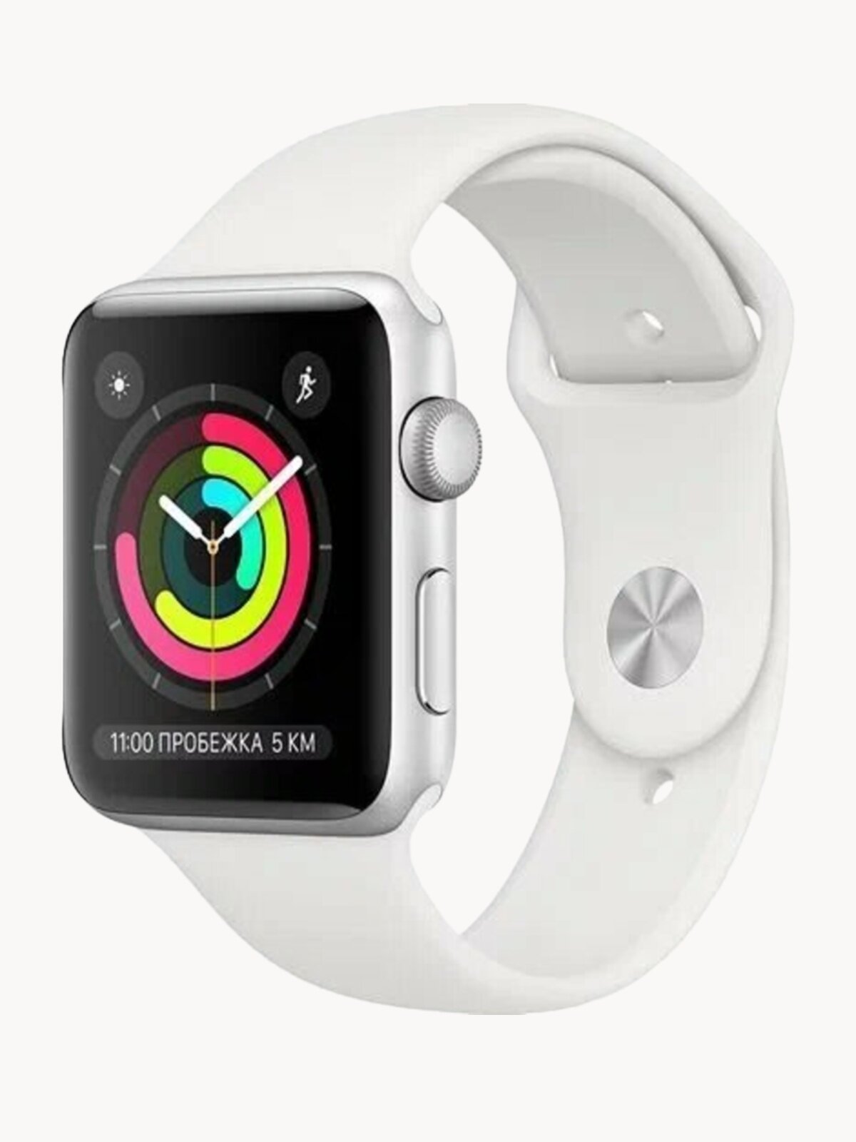 Apple Watch 3, 38 мм, серебристый/белый