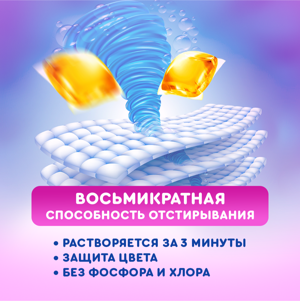 Капсулы для стирки Liby 3в1 антибактериальные против пятен, формула защиты цвета, концентрат с кондиционером, 100 шт. — фото 1