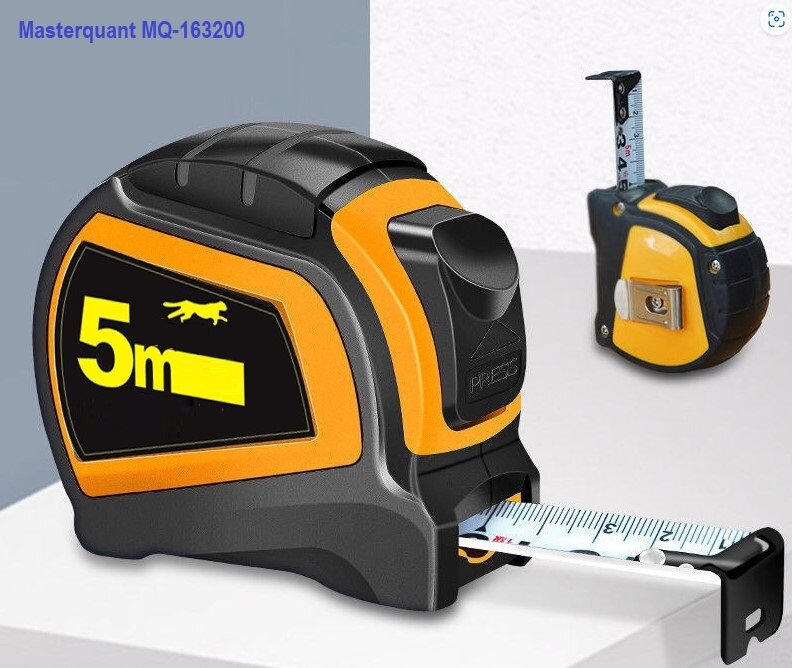 Рулетка строительная 5м х 25мм, магнитный зацеп Masterquant MQ-163200