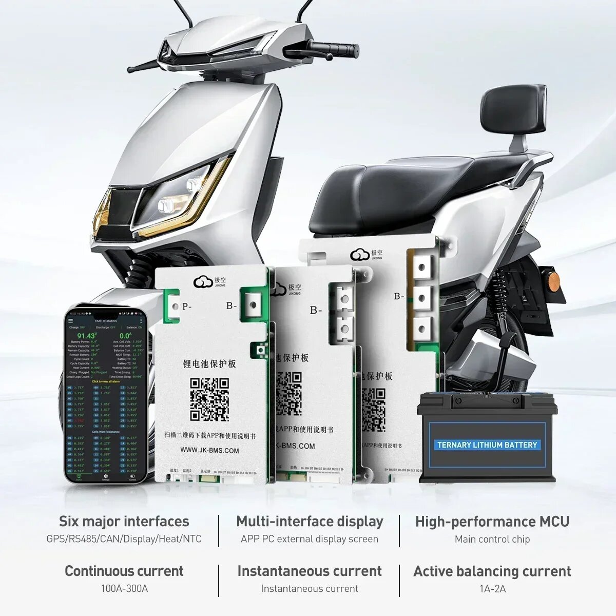 Литий-ионный аккумулятор JIKONG BMS JK-BD4A8S6P 4S-8S 12 В 24 В Lifepo4 — фото 1