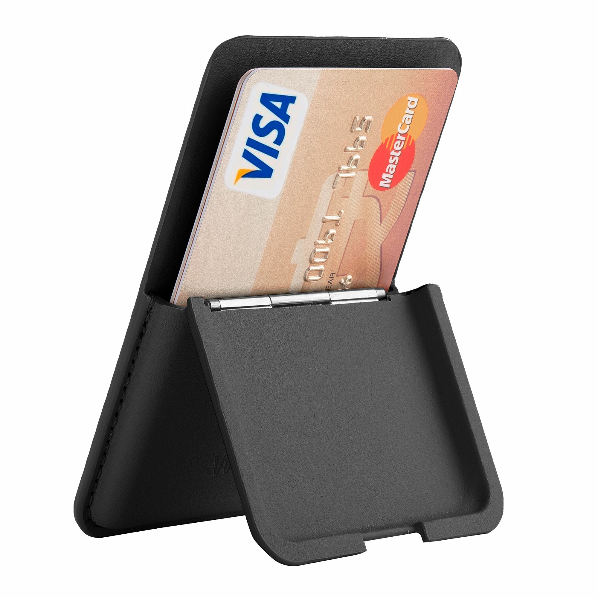 Картхолдер MW-001 WiWU, магнитный, для iPhone, с подставкой, чёрный