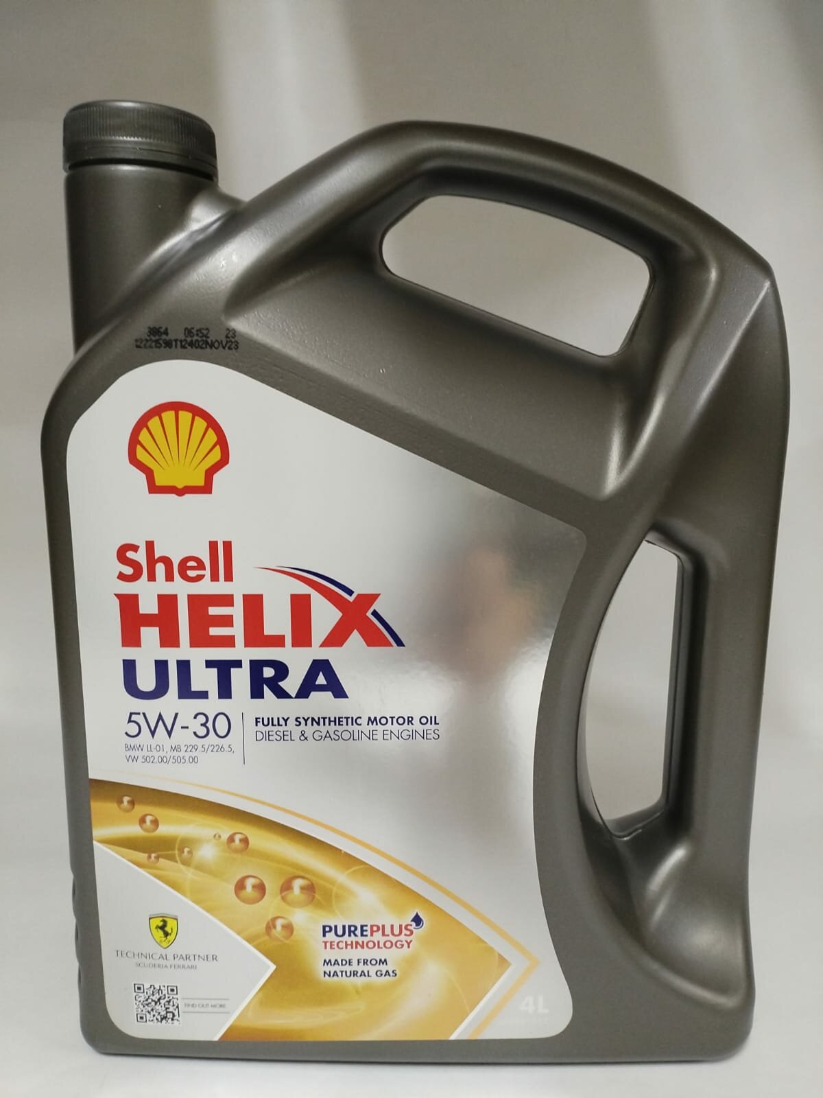 Масло моторное синтетическое Shell Helix Ultra 5w-30, 4 литра, (A3/B3, A3/B4), Европа — фото 1