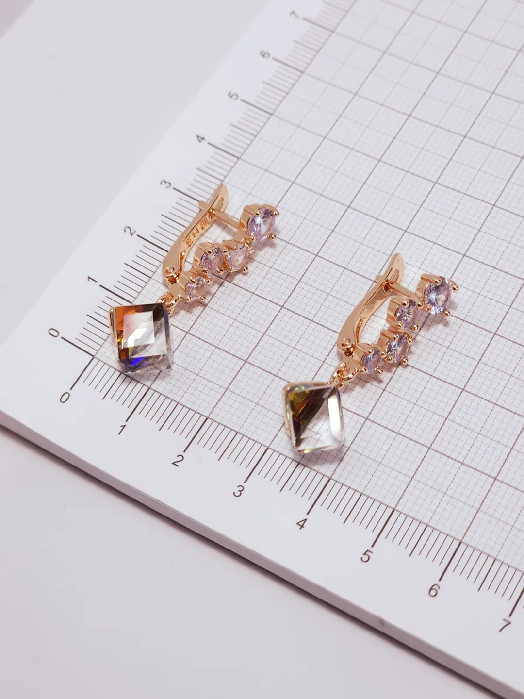 Серьги с подвесками, FJ1121ETU розовое золото/серебристый — фото 1