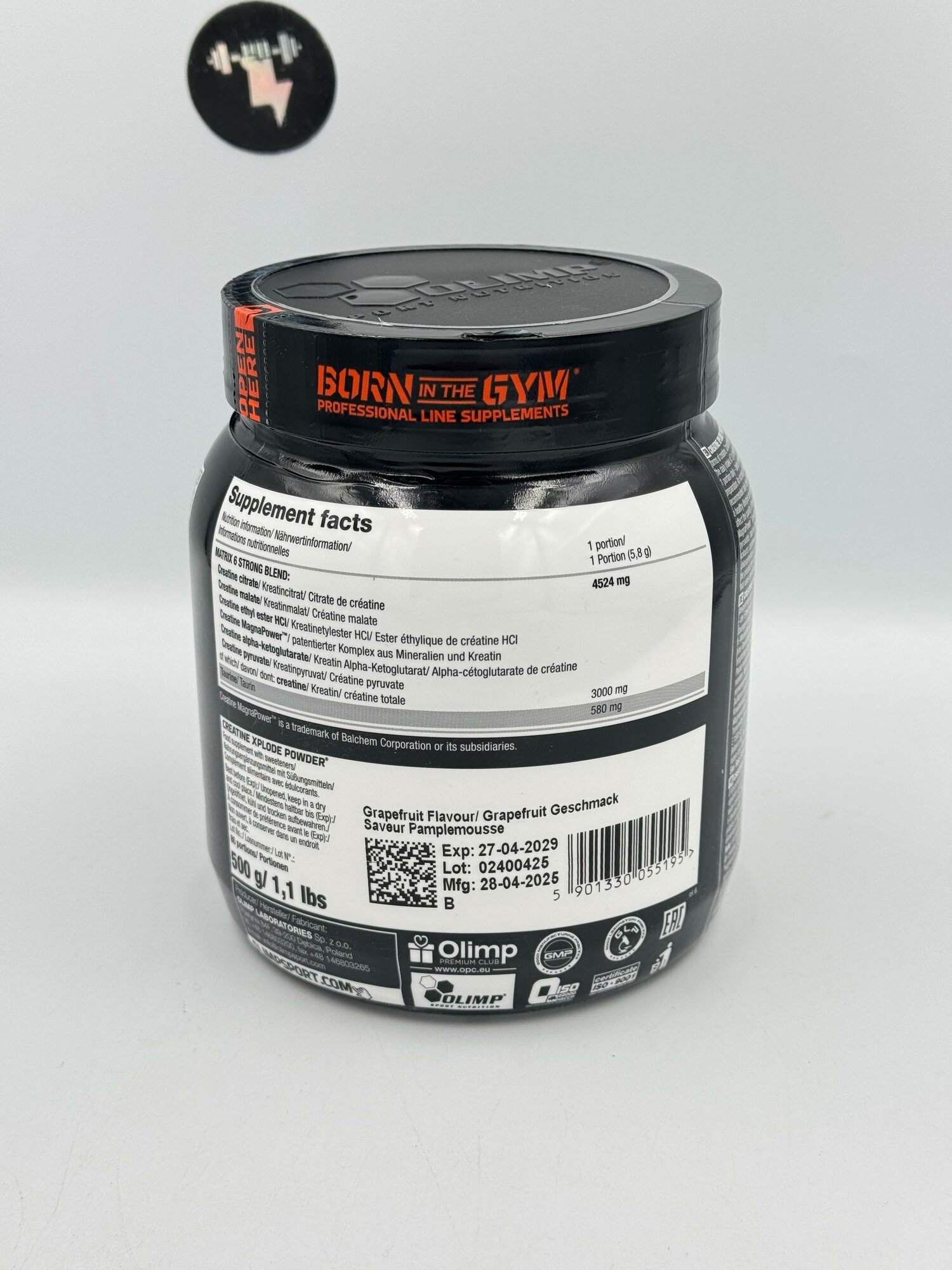 Olimp Creatine Monohydrate Xplode powder (Банка) Grapefruit 500g , Креатин — фото 1