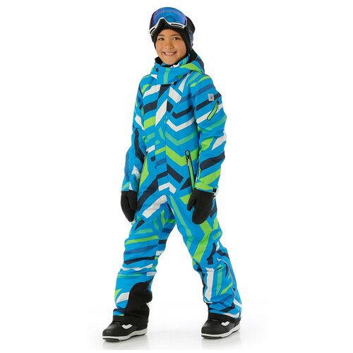 Горнолыжный комбинезон Reima детский, карман для ски-пасса, капюшон, карманы, утепленный, размер 104, голубой