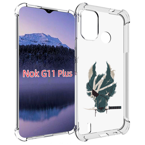 Чехол MyPads волк-разбойник для Nokia G11 Plus задняя-панель-накладка-бампер