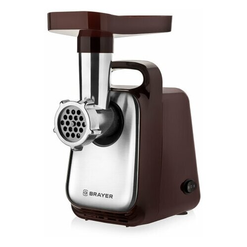 Мясорубка BRAYER BR1601 1300 Вт производительность 15 кгмин металлический шнек реверс пластик коричневаясеребро 792900₽