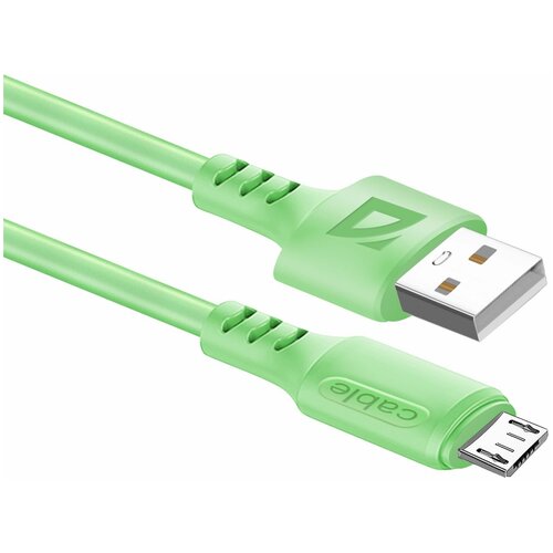 USB кабель Defender F207 Micro Зеленый, 1м, 2.4А, силикон, пакет