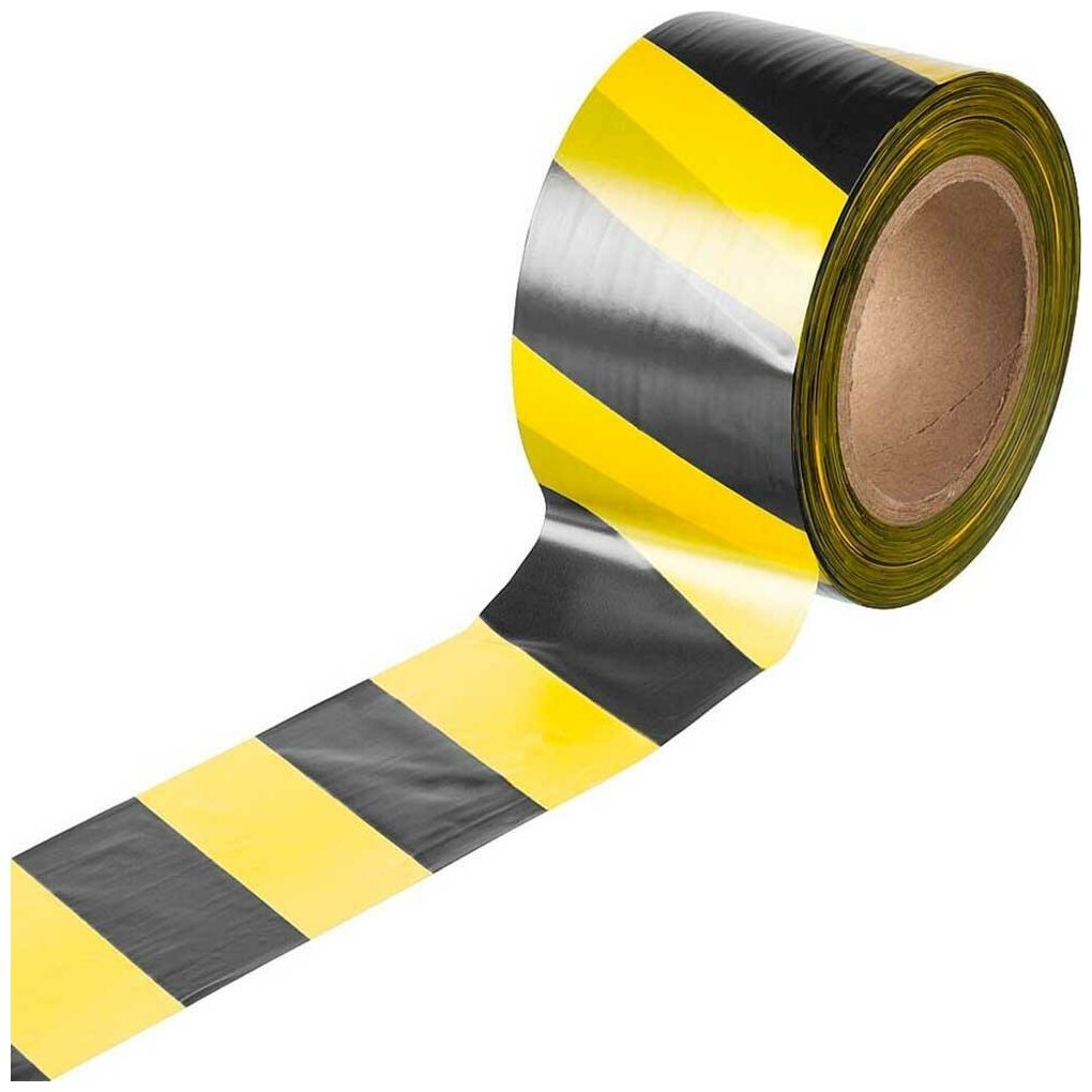 Оградительная сигнальная лента, цвет черно-желтый, 75мм х 200м, ЗУБР Мастер (12242-75-200)