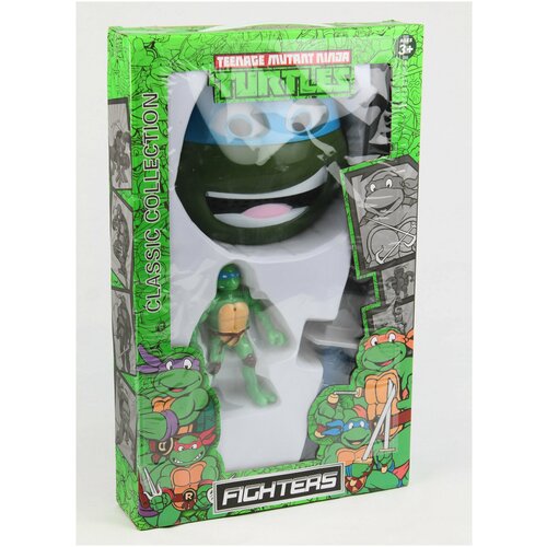 Фигурка черепашка ниндзя, набор с маской и оружием, Леонардо, звуковые эффекты