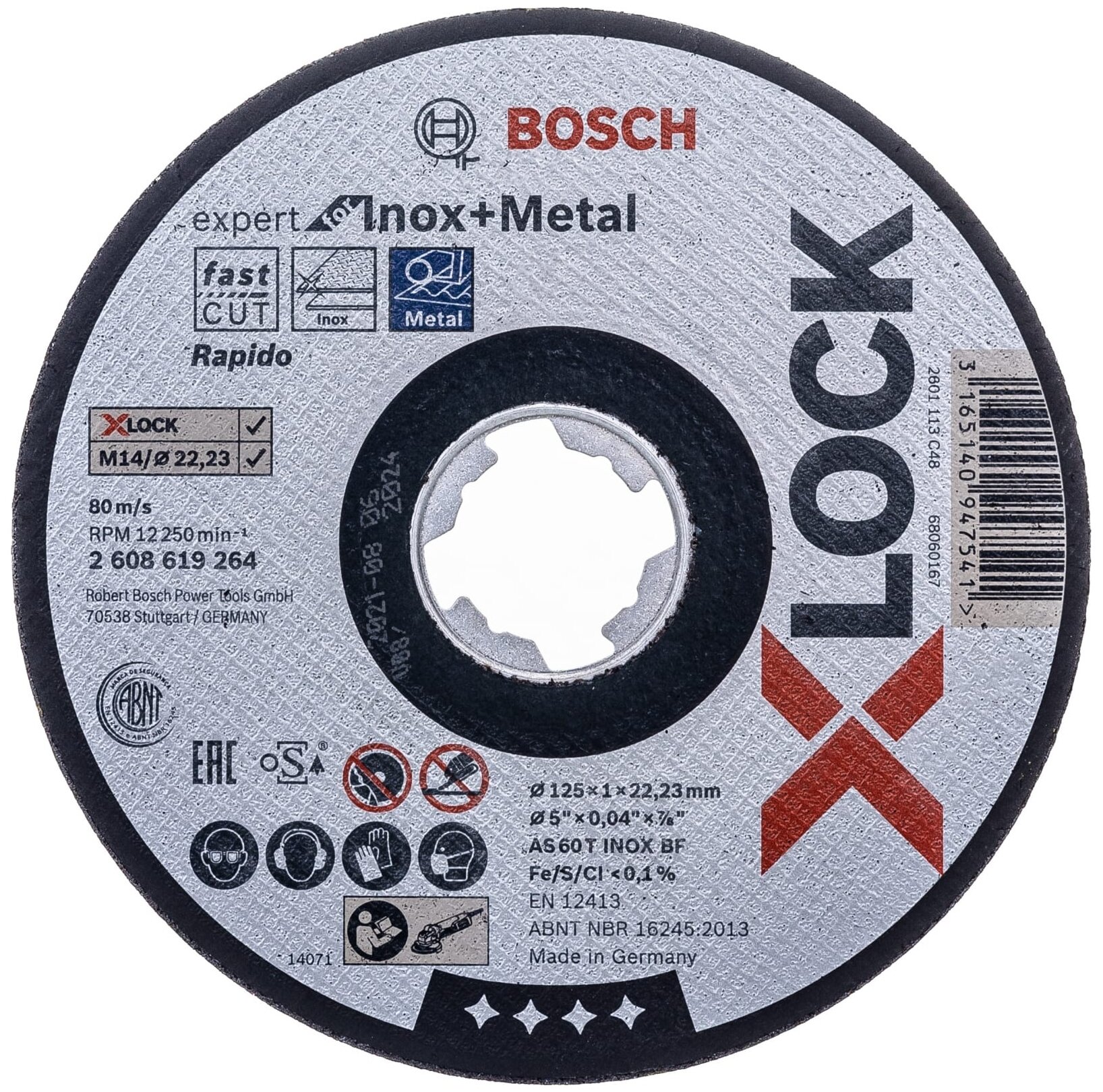 Отрезной диск по металлу X-LOCK (125x1x22.2 мм) Bosch 2.608.619.264