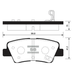 Дисковые тормозные колодки задние SANGSIN BRAKE SP1401 (4 шт.) - изображение