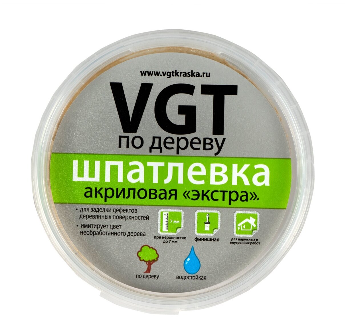 Шпатлевка VGT экстра махагон 0.3 кг - фотография № 6